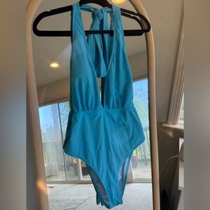 Cupshe Vibrant Blue Halter Swimsuit